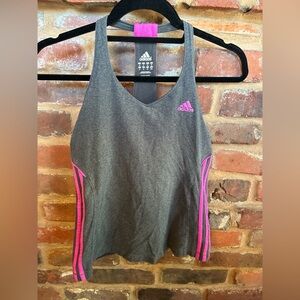 adidas Gray Tank Top with Pink Strap